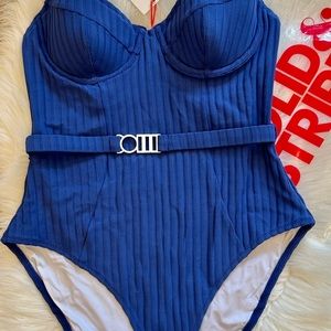 Solid & Striped “The Spencer” Varsity Blue Swimsuit